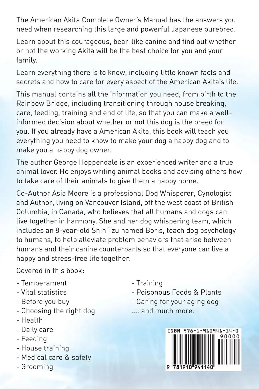 Rückseite: 9781910941140 | American Akita. American Akita Dog Complete Owners Manual. American...