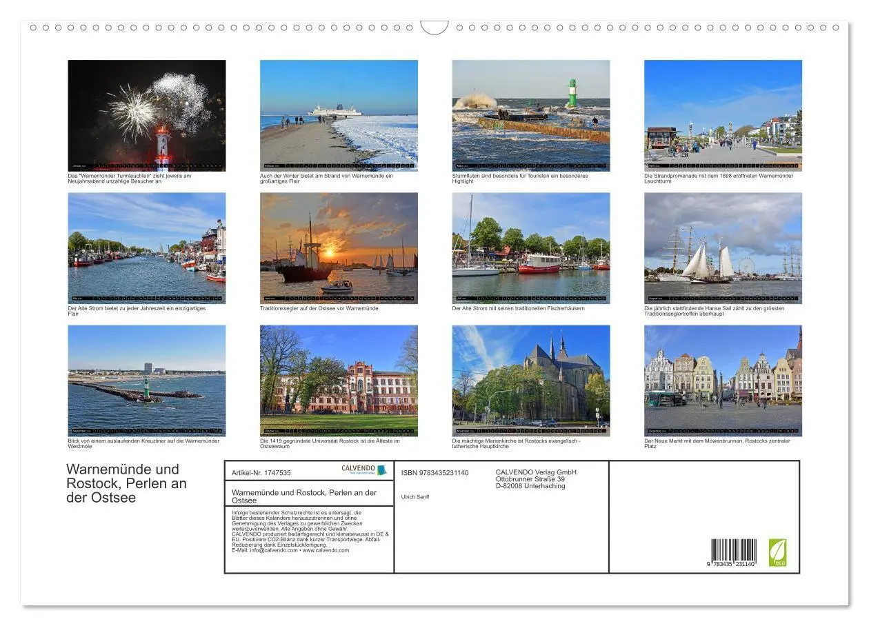 Bild: 9783435231140 | Warnemünde und Rostock, Perlen an der Ostsee (Wandkalender 2025 DIN...