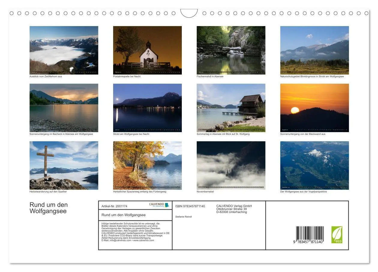 Bild: 9783457871140 | Rund um den Wolfgangsee (Wandkalender 2026 DIN A3 quer), CALVENDO...