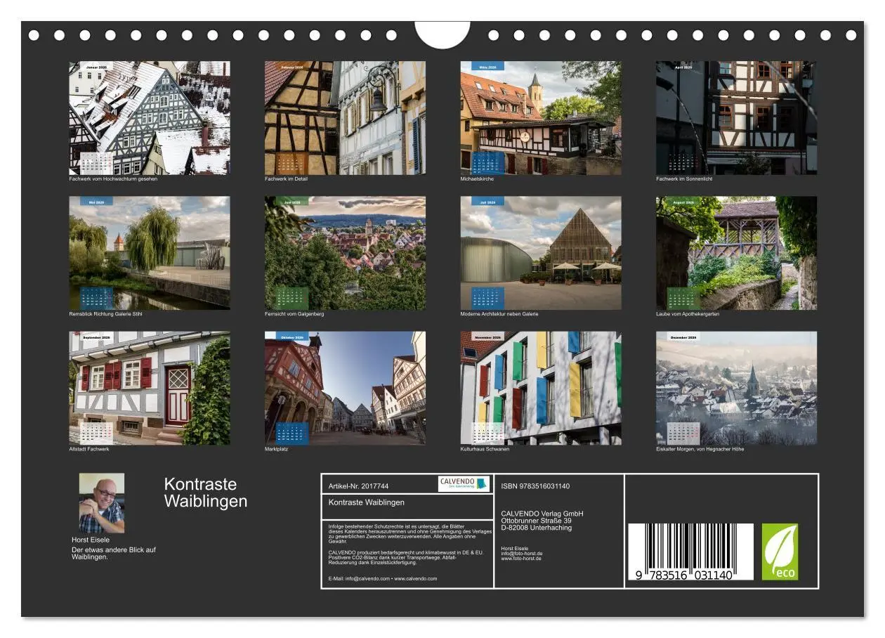 Bild: 9783516031140 | Kontraste Waiblingen (Wandkalender 2026 DIN A4 quer), CALVENDO...