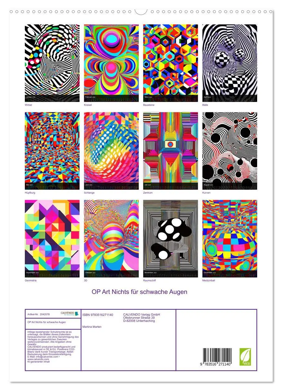 Bild: 9783516271140 | OP Art Nichts für schwache Augen (hochwertiger Premium Wandkalender...