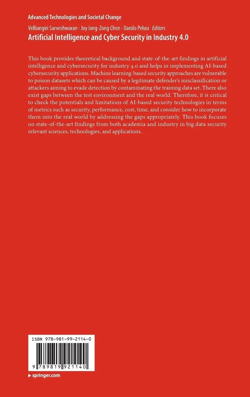 Rückseite: 9789819921140 | Artificial Intelligence and Cyber Security in Industry 4.0 | Buch