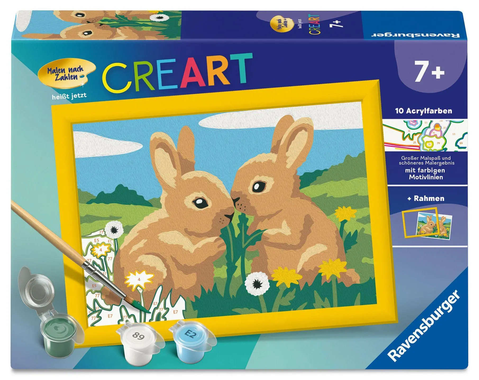 Cover: 4005555231240 | CreArt, Malen nach Zahlen Kinder - Hasenfreunde | Spiel | 12023124