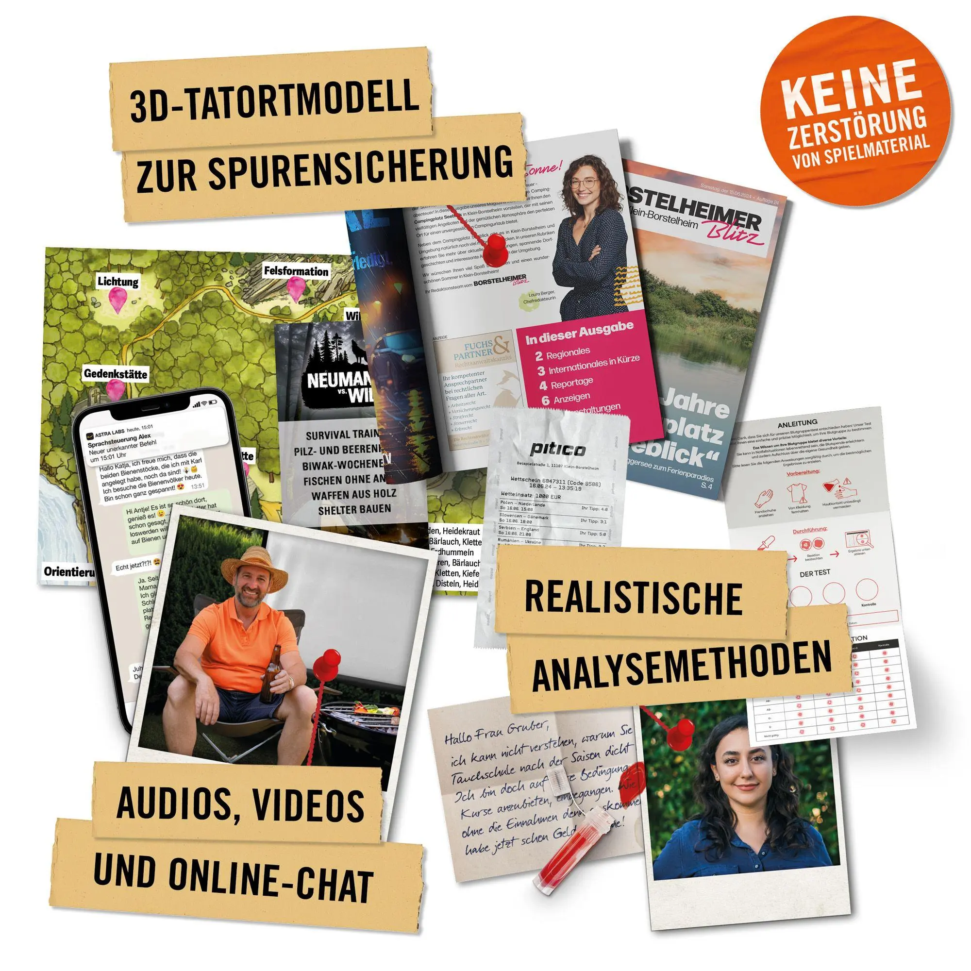 Bild: 4260686491240 | Hidden Games Tatort: Der Campingkiller | Spiel | 32 S. | HID00016