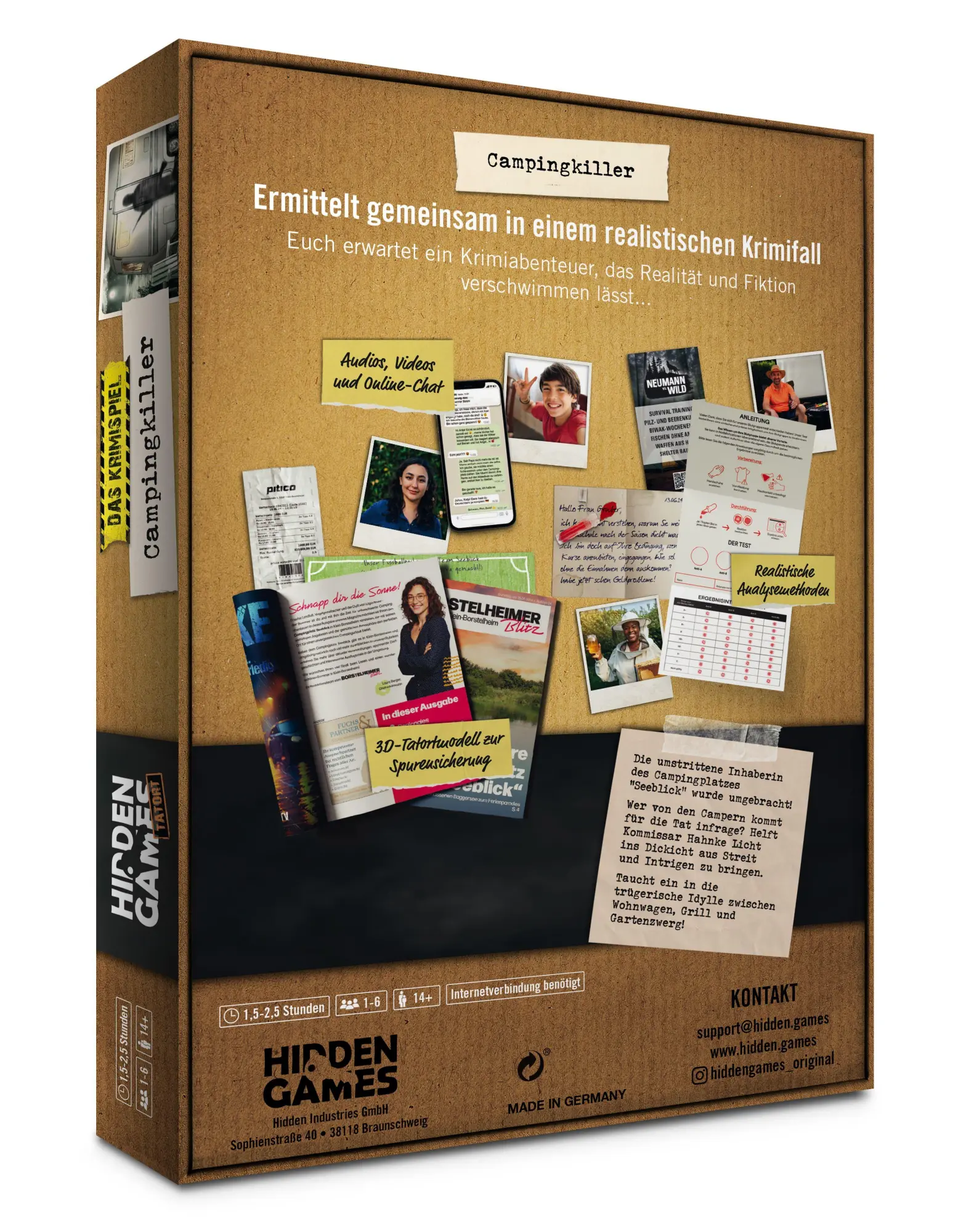 Bild: 4260686491240 | Hidden Games Tatort: Der Campingkiller | Spiel | 32 S. | HID00016