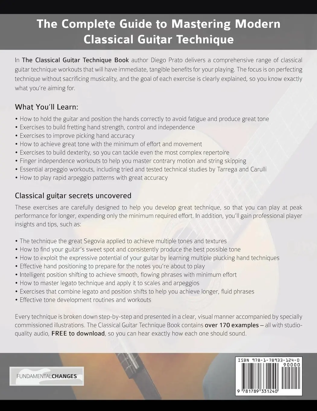 Rückseite: 9781789331240 | The Classical Guitar Technique Book | Diego Prato (u. a.) | Buch