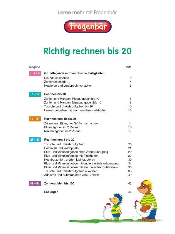 Bild: 9783940811240 | Fragenbär - Richtig rechnen 1. Klasse | Vera Lohmann | Broschüre