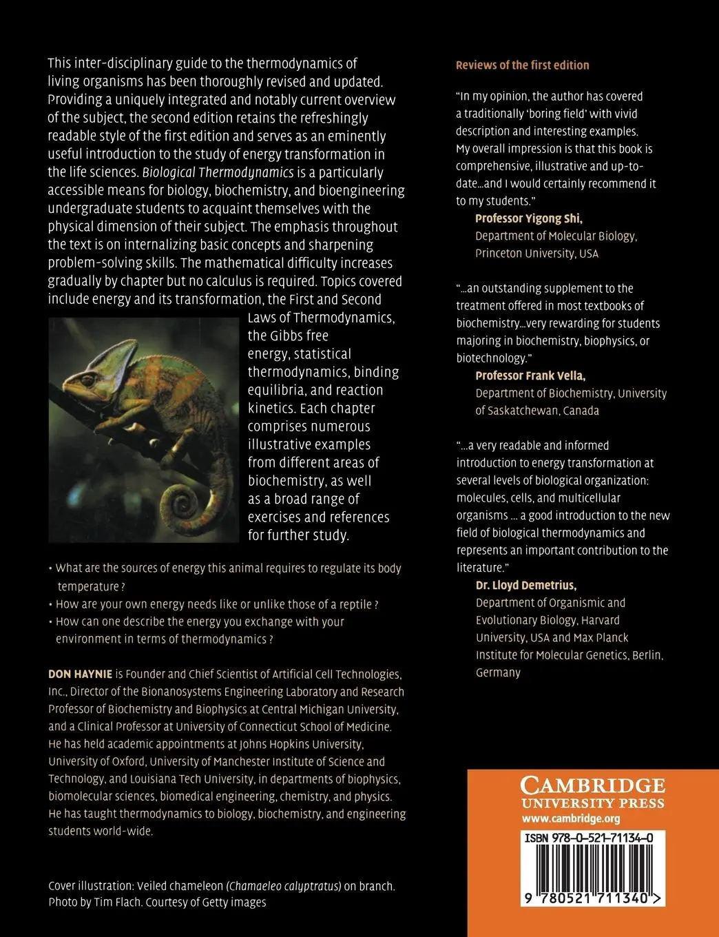 Rückseite: 9780521711340 | Biological Thermodynamics | Donald T. Haynie | Taschenbuch | Englisch