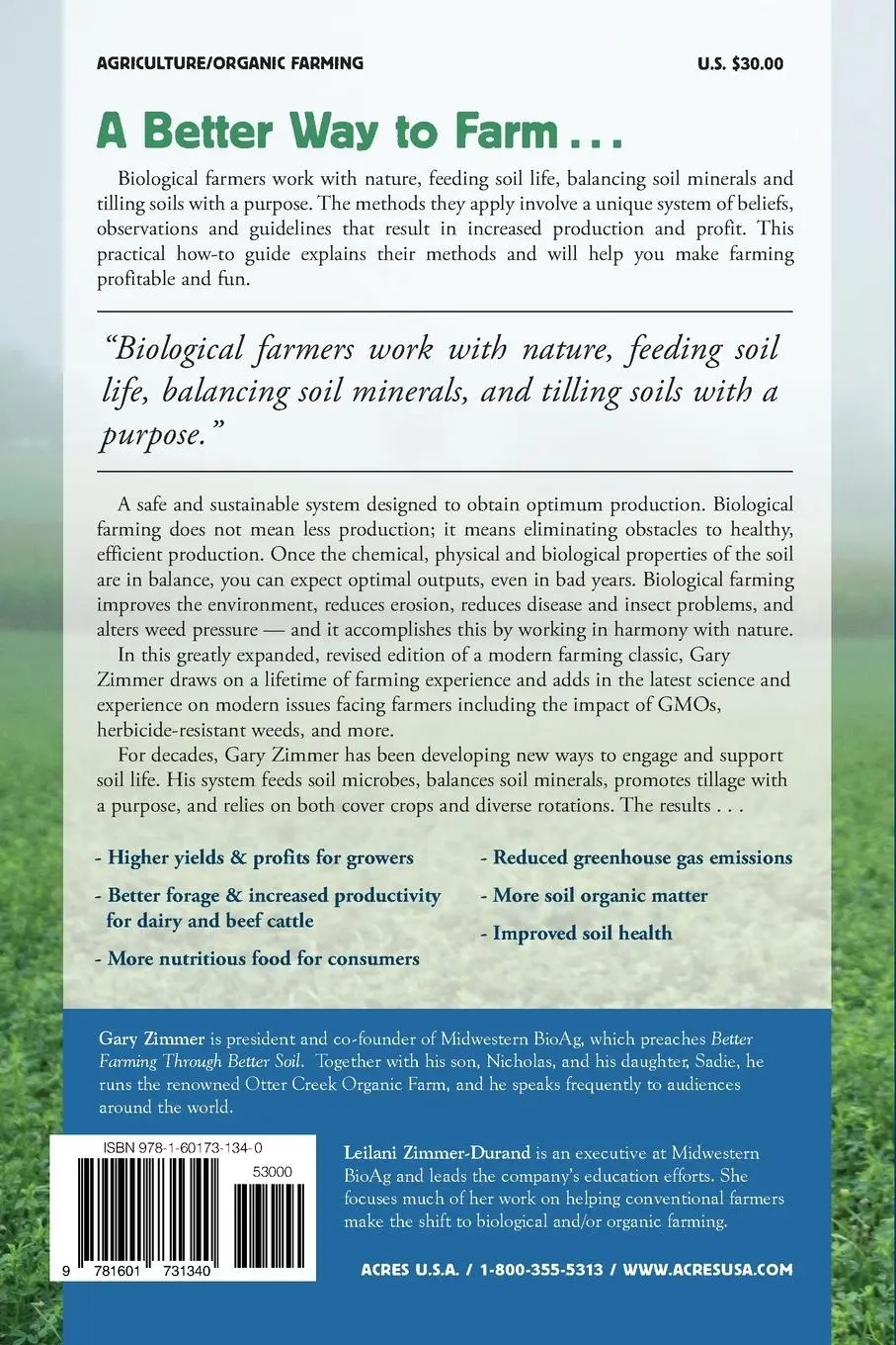 Rückseite: 9781601731340 | Biological Farmer | Gary F Zimmer (u. a.) | Taschenbuch | Englisch