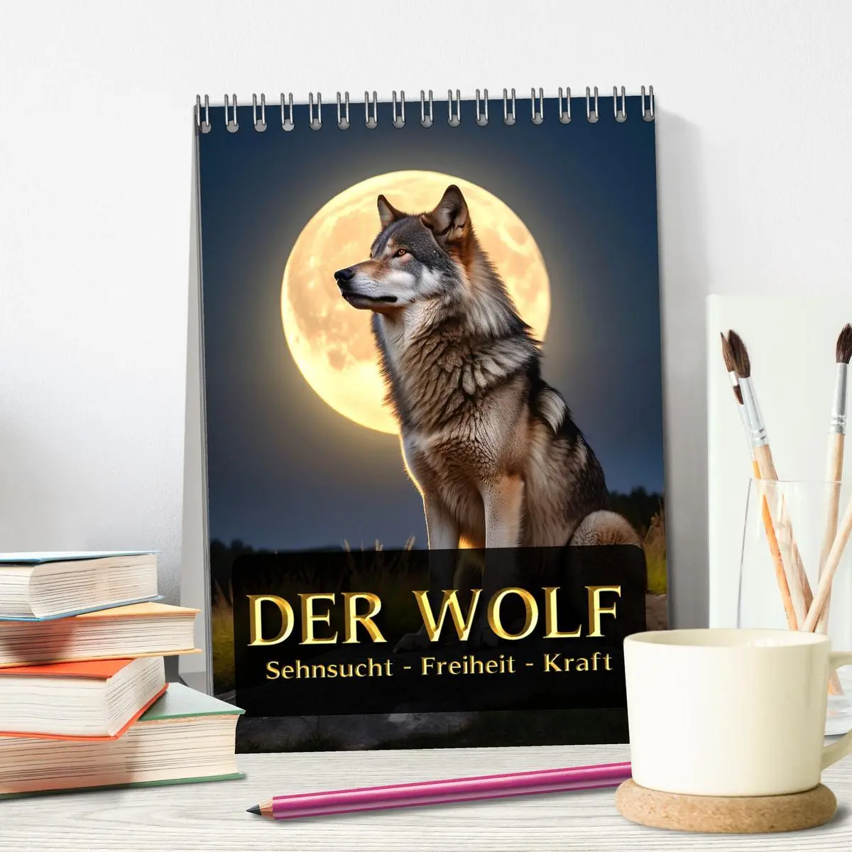 Bild: 9783457301340 | Der Wolf - Sehnsucht Freiheit Kraft (Tischkalender 2026 DIN A5...