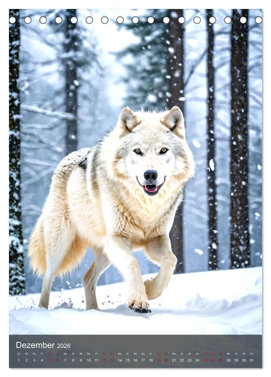 Bild: 9783457301340 | Der Wolf - Sehnsucht Freiheit Kraft (Tischkalender 2026 DIN A5...