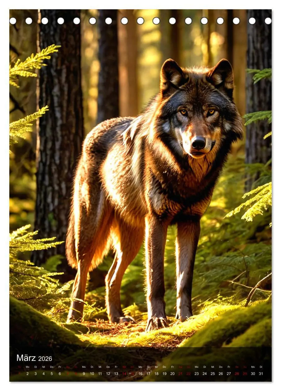 Bild: 9783457301340 | Der Wolf - Sehnsucht Freiheit Kraft (Tischkalender 2026 DIN A5...