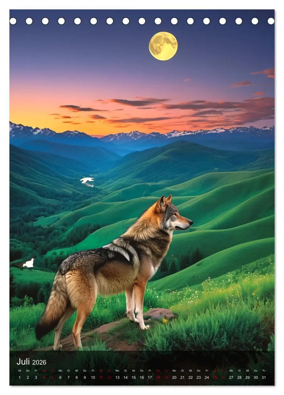 Bild: 9783457301340 | Der Wolf - Sehnsucht Freiheit Kraft (Tischkalender 2026 DIN A5...