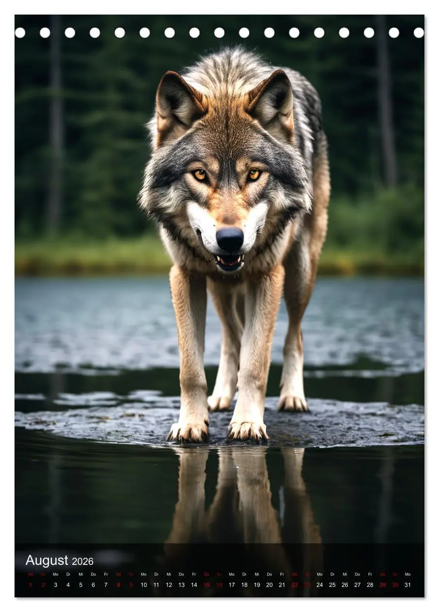Bild: 9783457301340 | Der Wolf - Sehnsucht Freiheit Kraft (Tischkalender 2026 DIN A5...