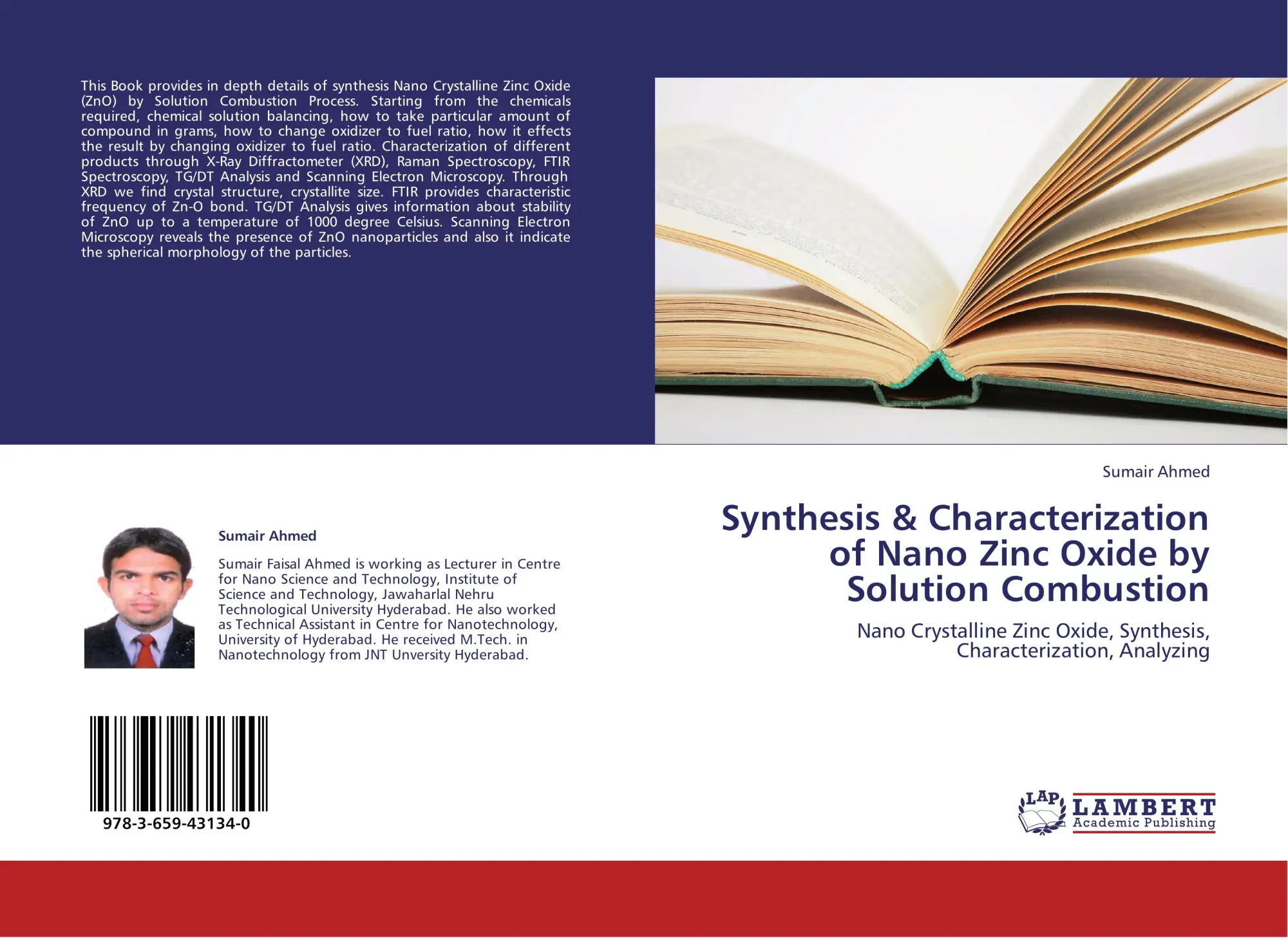 Cover: 9783659431340 | Synthesis &amp; Characterization of Nano Zinc Oxide by Solution Combustion