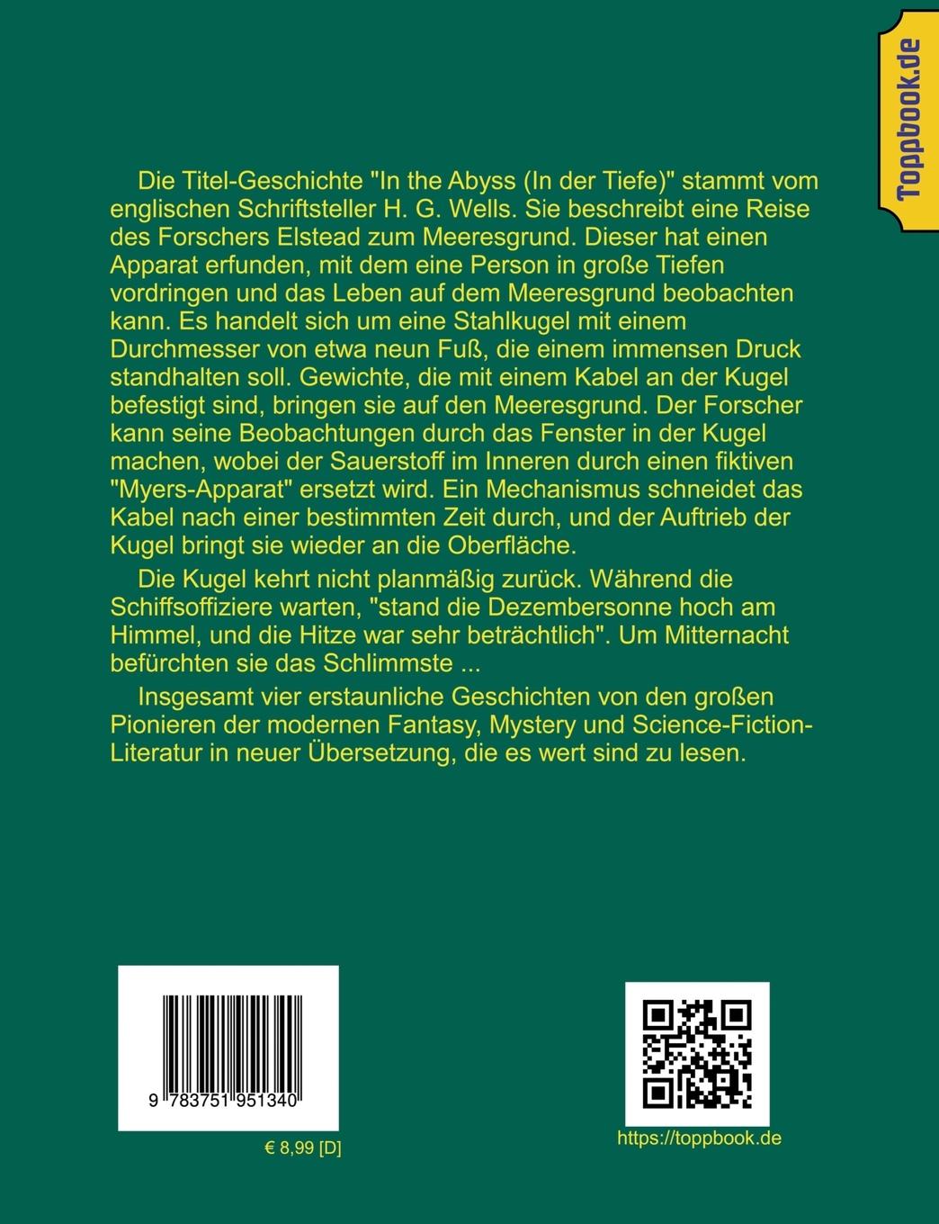 Rückseite: 9783751951340 | In der Tiefe | H. G. Wells (u. a.) | Taschenbuch | 72 S. | Deutsch