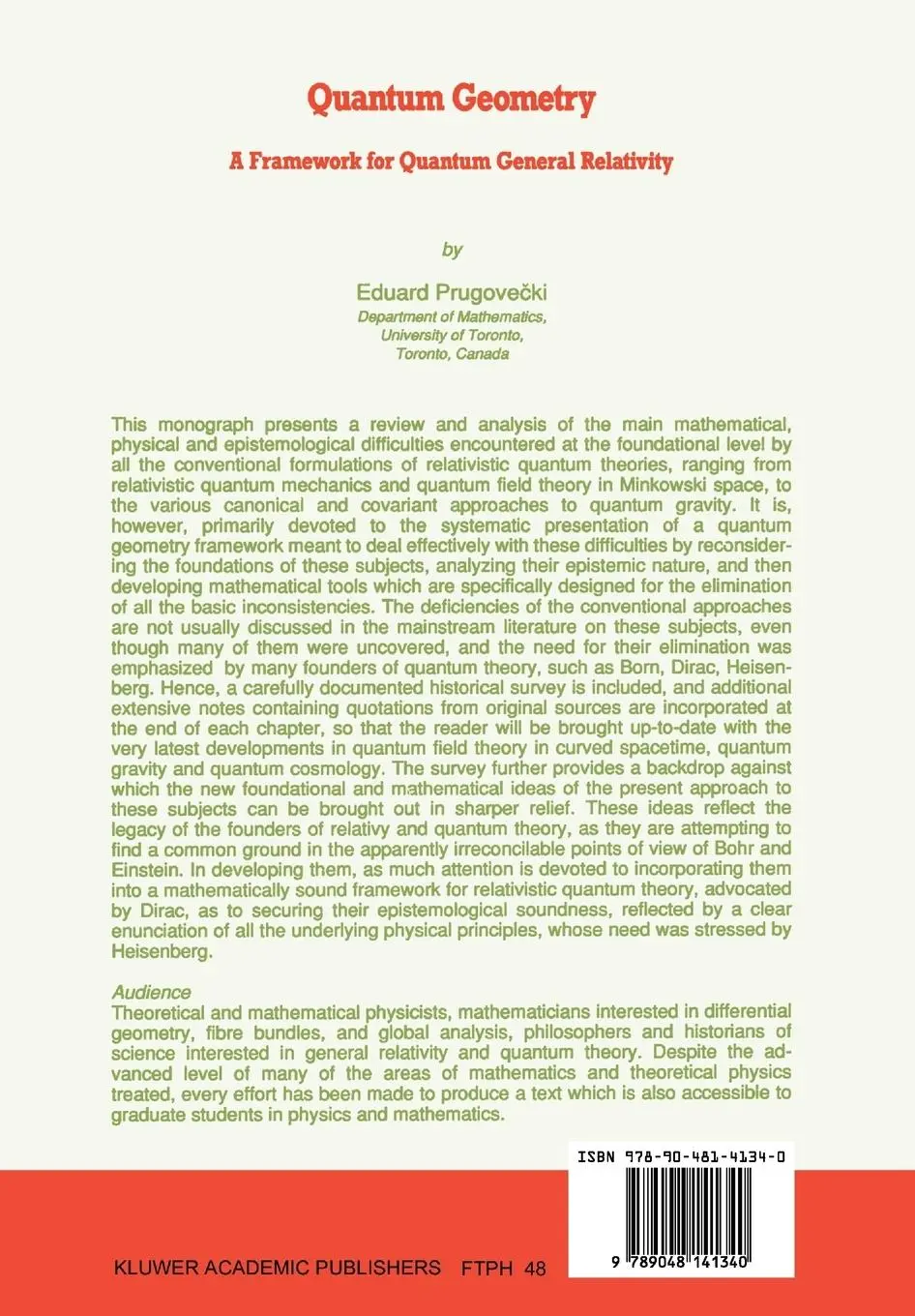 Rückseite: 9789048141340 | Quantum Geometry | A Framework for Quantum General Relativity | Buch