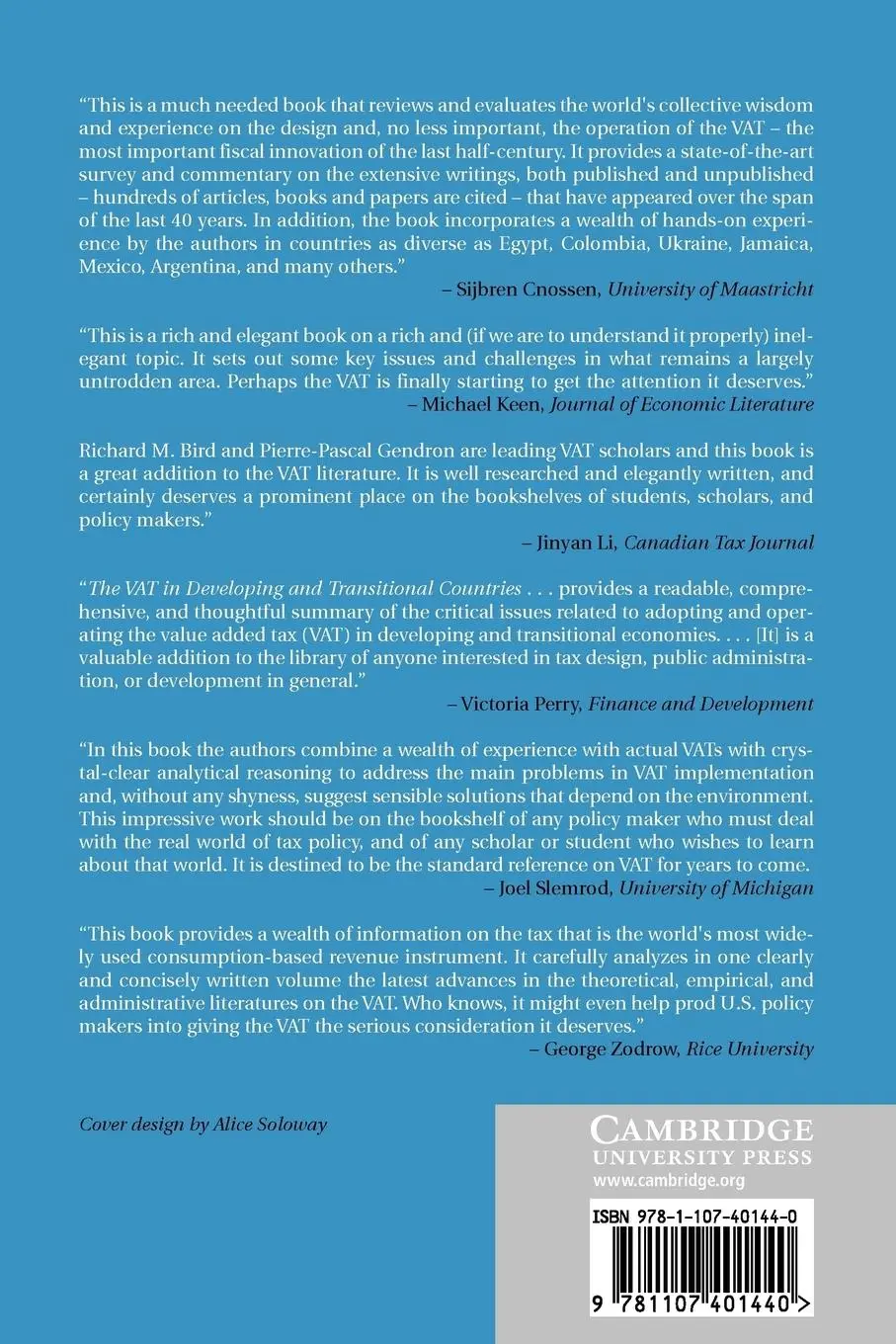 Rückseite: 9781107401440 | The Vat in Developing and Transitional Countries | Bird (u. a.) | Buch