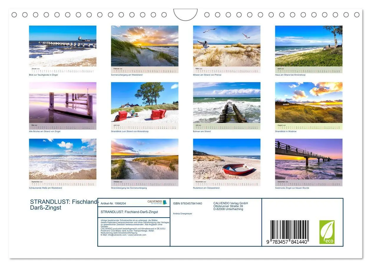 Bild: 9783457841440 | STRANDLUST: Fischland-Darß-Zingst (Wandkalender 2026 DIN A4 quer),...