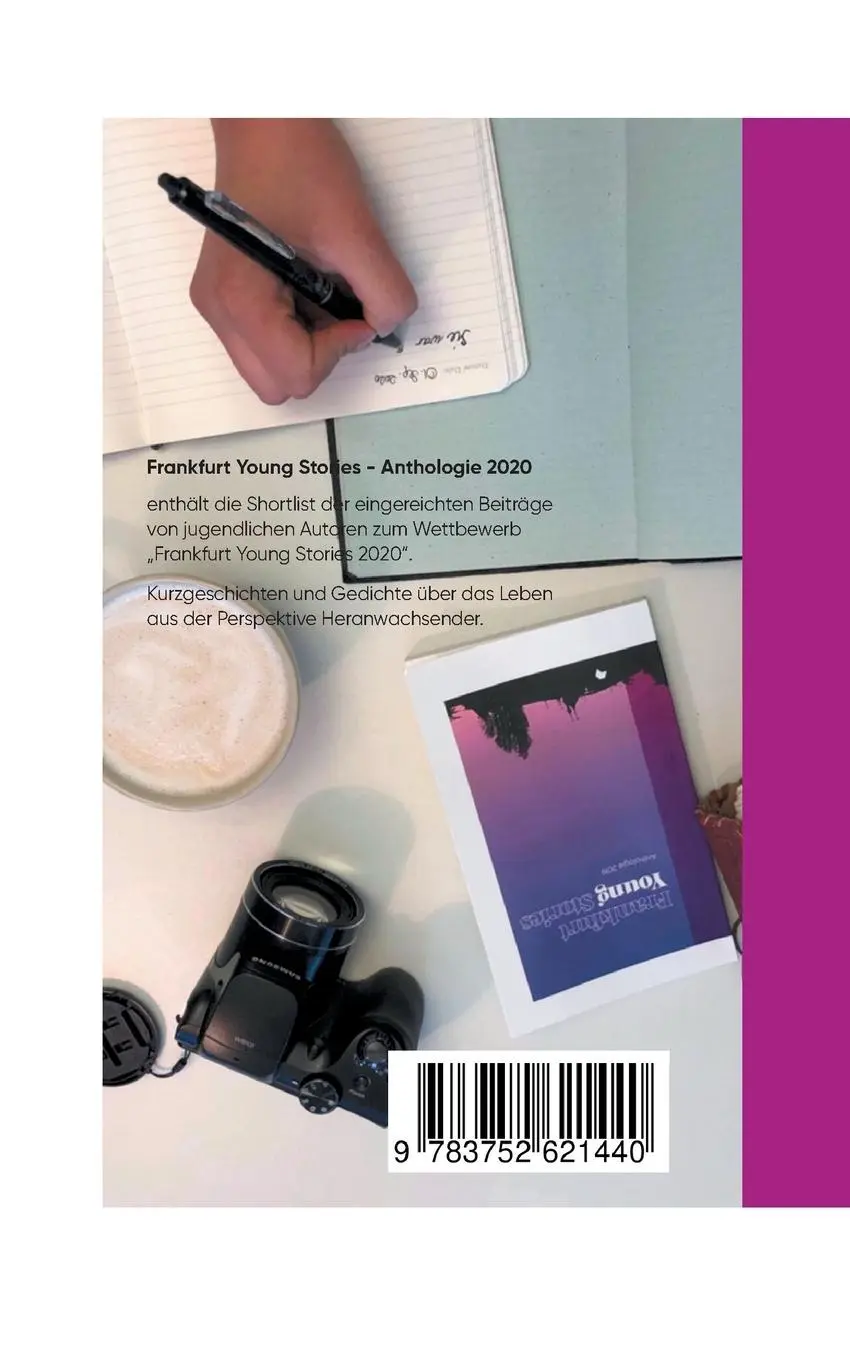 Rückseite: 9783752621440 | Frankfurt Young Stories 2020 | Anthologie Shortlist 2020 | Stories