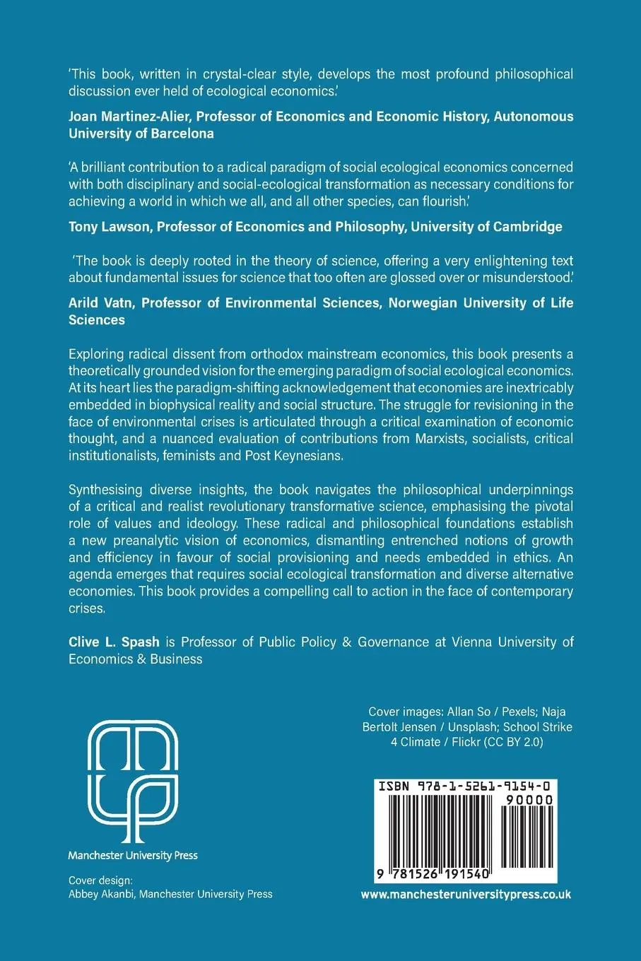 Rückseite: 9781526191540 | Foundations of social ecological economics | Clive L Spash | Buch