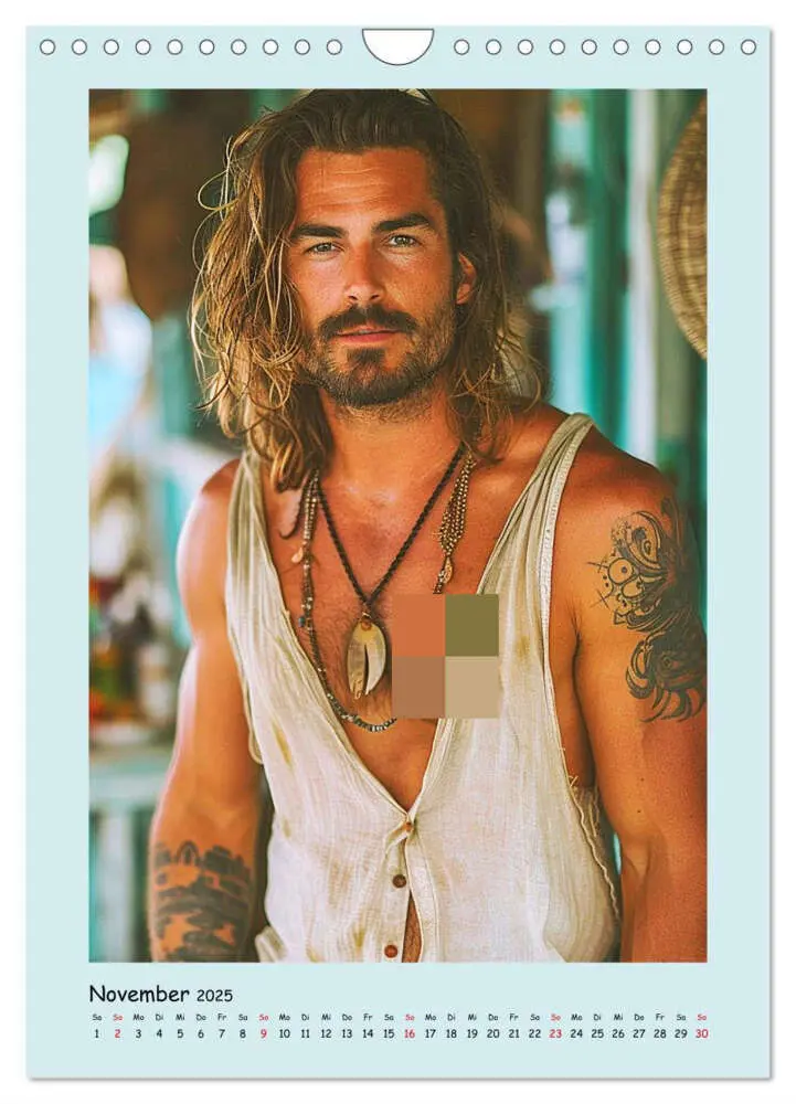 Bild: 9783457071540 | Strandsommer. Männer. Coole Typen am Meer (Wandkalender 2025 DIN A4...