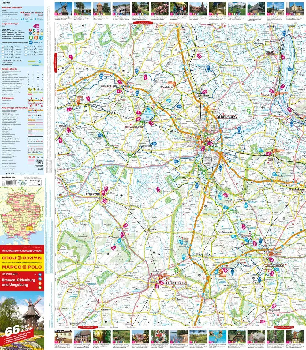 Bild: 9783575021540 | MARCO POLO Freizeitkarte 10 Bremen, Oldenburg und Umgebung 1:100.000
