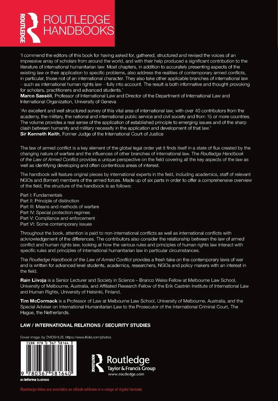 Rückseite: 9780367581640 | Routledge Handbook of the Law of Armed Conflict | Rain Liivoja (u. a.)