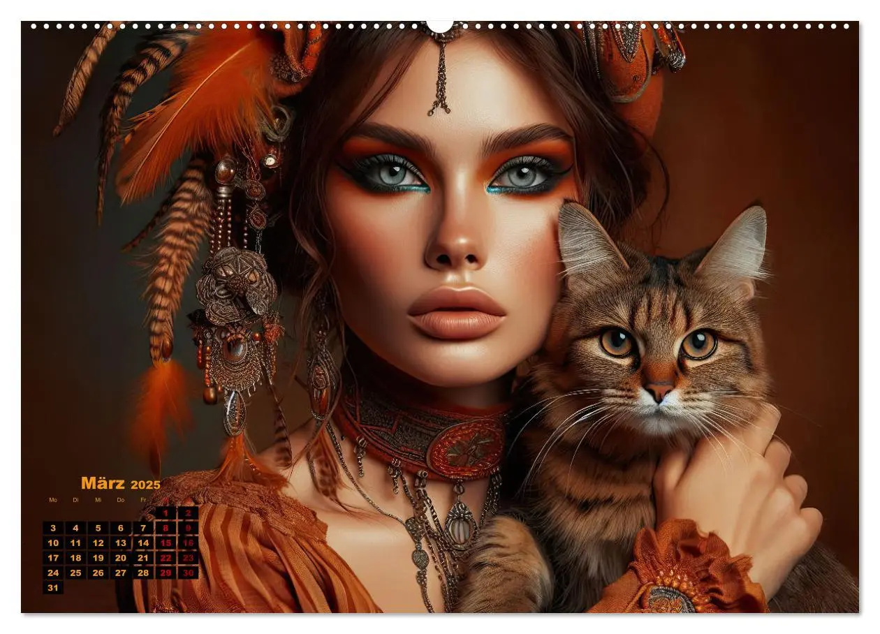 Bild: 9783457201640 | Luxuriöser Bohemian Flair - Elegante Frauen mit anmutigen Katzen...