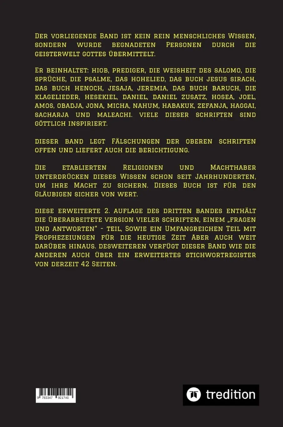 Rückseite: 9783347921740 | 2. Auflage 3. Band Neuaufbau der Urbibel | Paul Rießler (u. a.) | Buch
