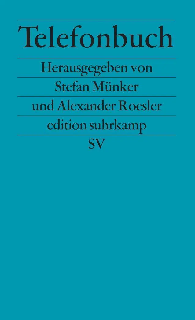 Cover: 9783518121740 | Telefonbuch | Beiträge zu einer Kulturgeschichte des Telefons | Buch