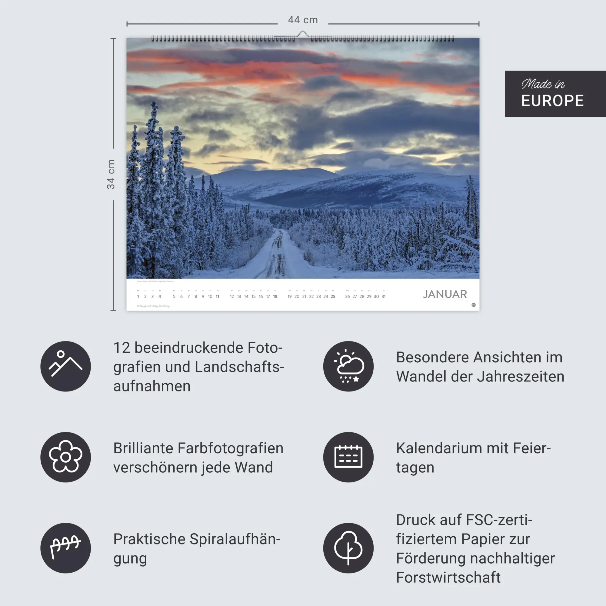 Bild: 9783756411740 | Magie des Lichts Posterkalender 2026 | Heye | Kalender | Spiralbindung