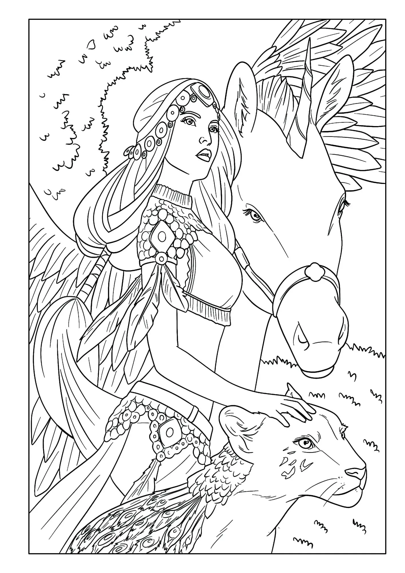 Bild: 9783986571740 | Fantasy - Malbuch für Mädchen ab 10 Jahren mit 50 handgezeichneten...