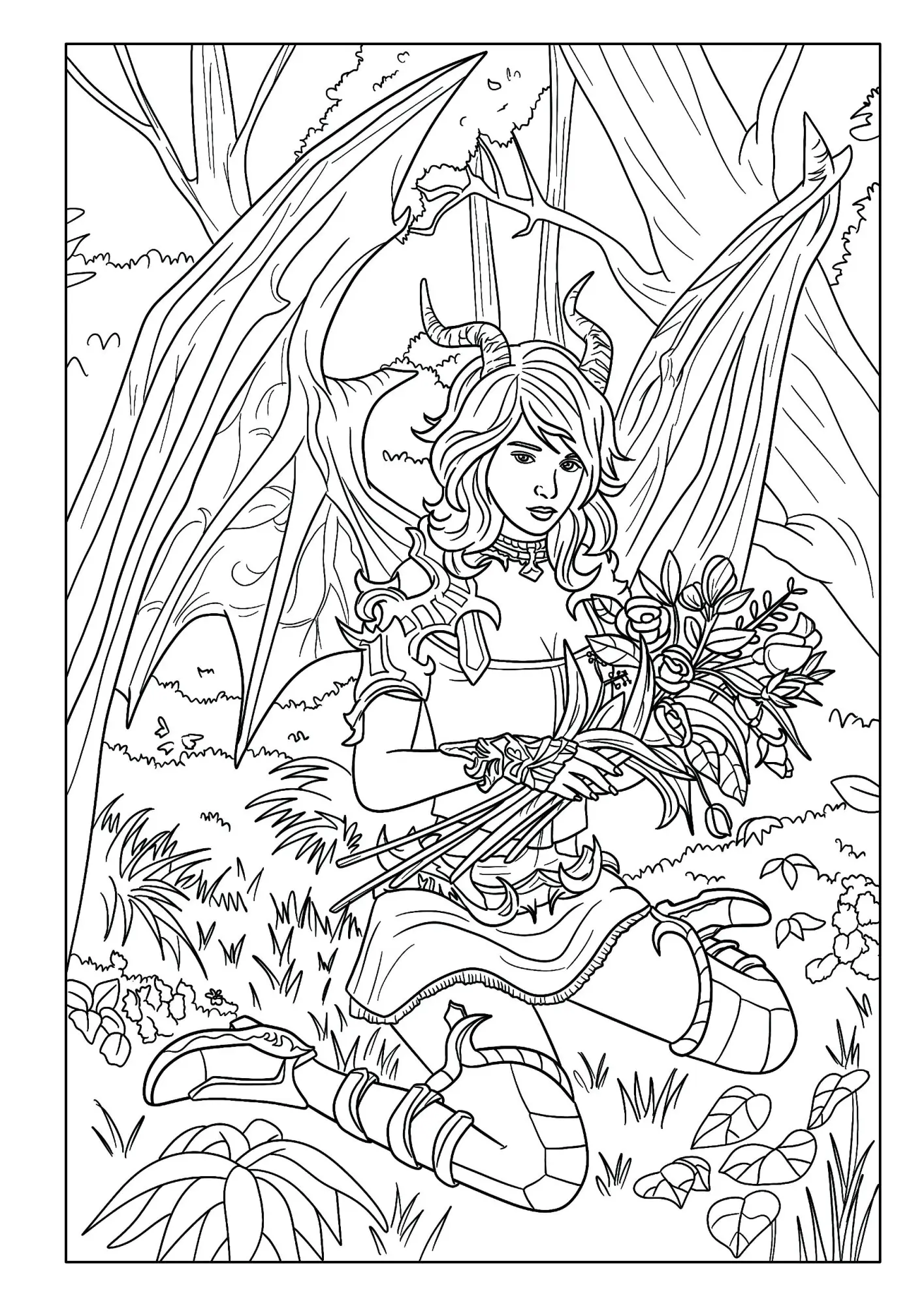 Bild: 9783986571740 | Fantasy - Malbuch für Mädchen ab 10 Jahren mit 50 handgezeichneten...