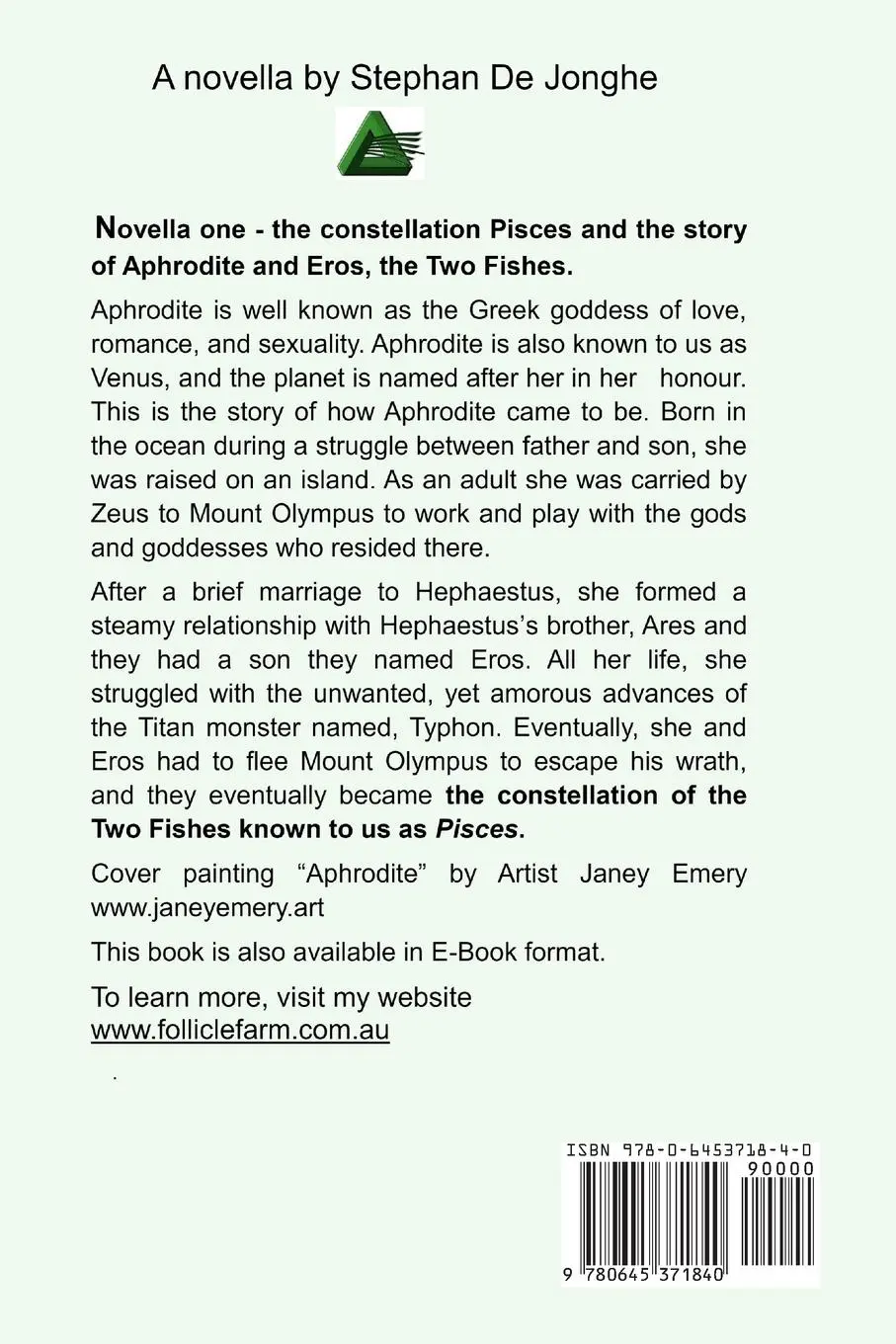 Rückseite: 9780645371840 | The Greek Constellations - Pisces | The story of Aphrodite and Eros