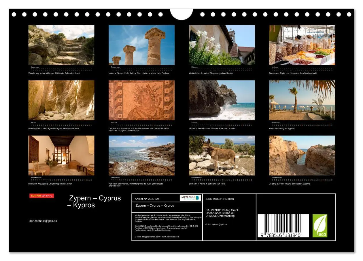 Bild: 9783516131840 | Zypern - Cyprus - Kypros (Wandkalender 2026 DIN A4 quer), CALVENDO...