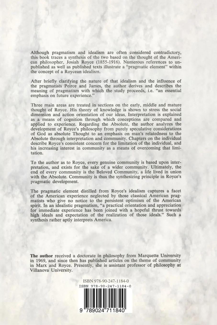 Rückseite: 9789024711840 | An Idealistic Pragmatism | M. B. Mahowald | Taschenbuch | 186 S.