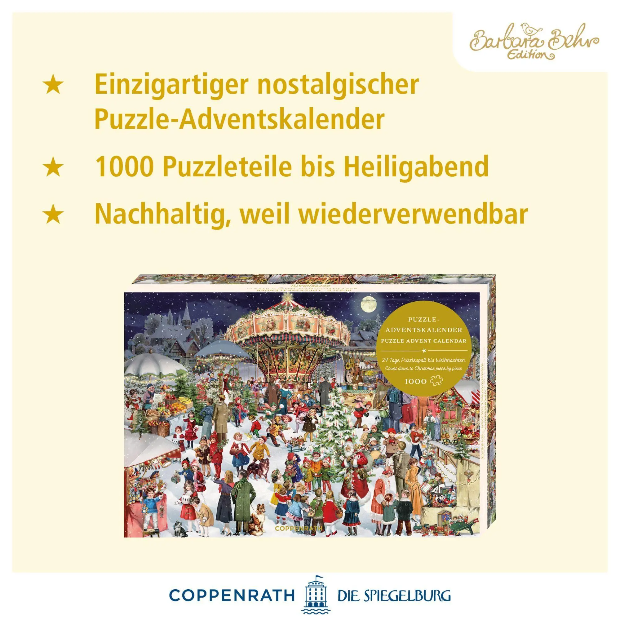 Bild: 4050003971940 | Puzzle-Adventskalender - Nostalgischer Weihnachtsmarkt | Barbara Behr