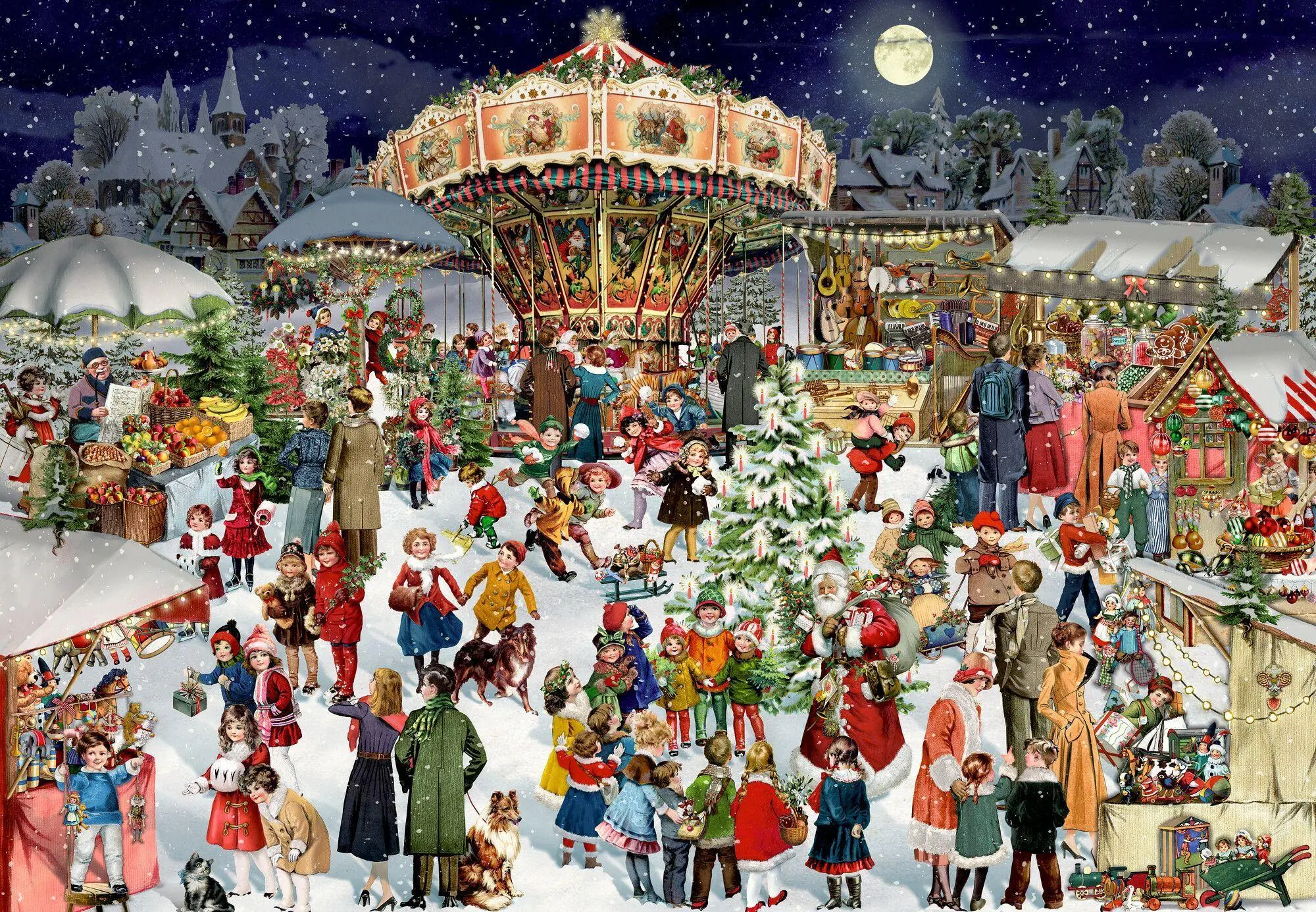Bild: 4050003971940 | Puzzle-Adventskalender - Nostalgischer Weihnachtsmarkt | Barbara Behr
