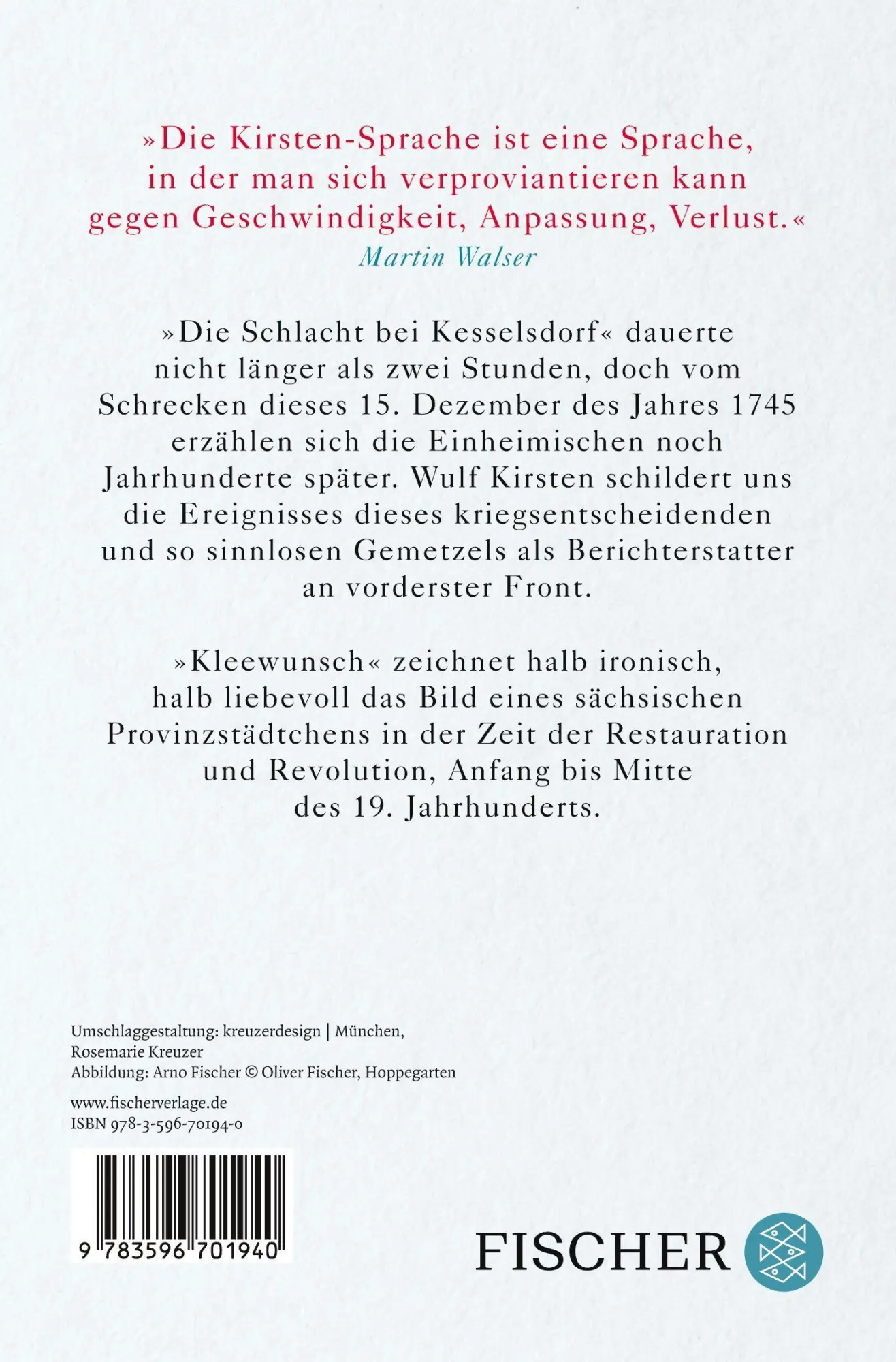 Rückseite: 9783596701940 | Die Schlacht bei Kesselsdorf. Ein Bericht / Kleewunsch. Ein...