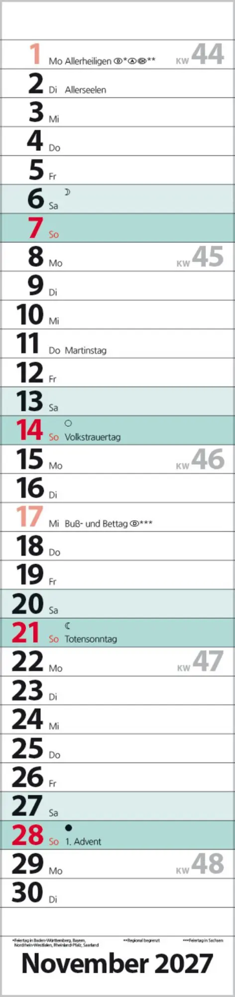 Bild: 9783819301940 | Streifenplaner Compact Türkis 2027 | Verlag Korsch | Kalender | 13 S.