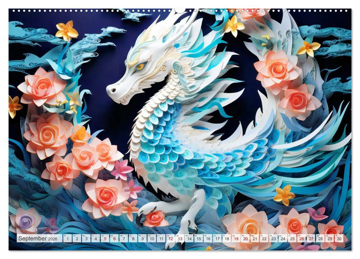 Bild: 9783457472040 | Quilling-Drachen - Jahr des Drachen (Wandkalender 2026 DIN A2...