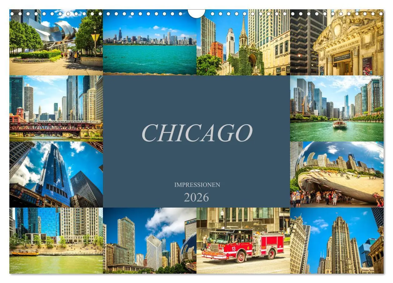 Cover: 9783457852040 | Chicago Impressionen (Wandkalender 2026 DIN A3 quer), CALVENDO...