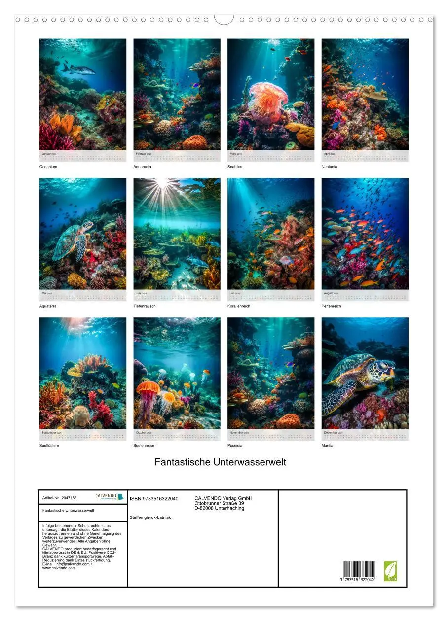 Bild: 9783516322040 | Fantastische Unterwasserwelt (Wandkalender 2026 DIN A2 hoch),...