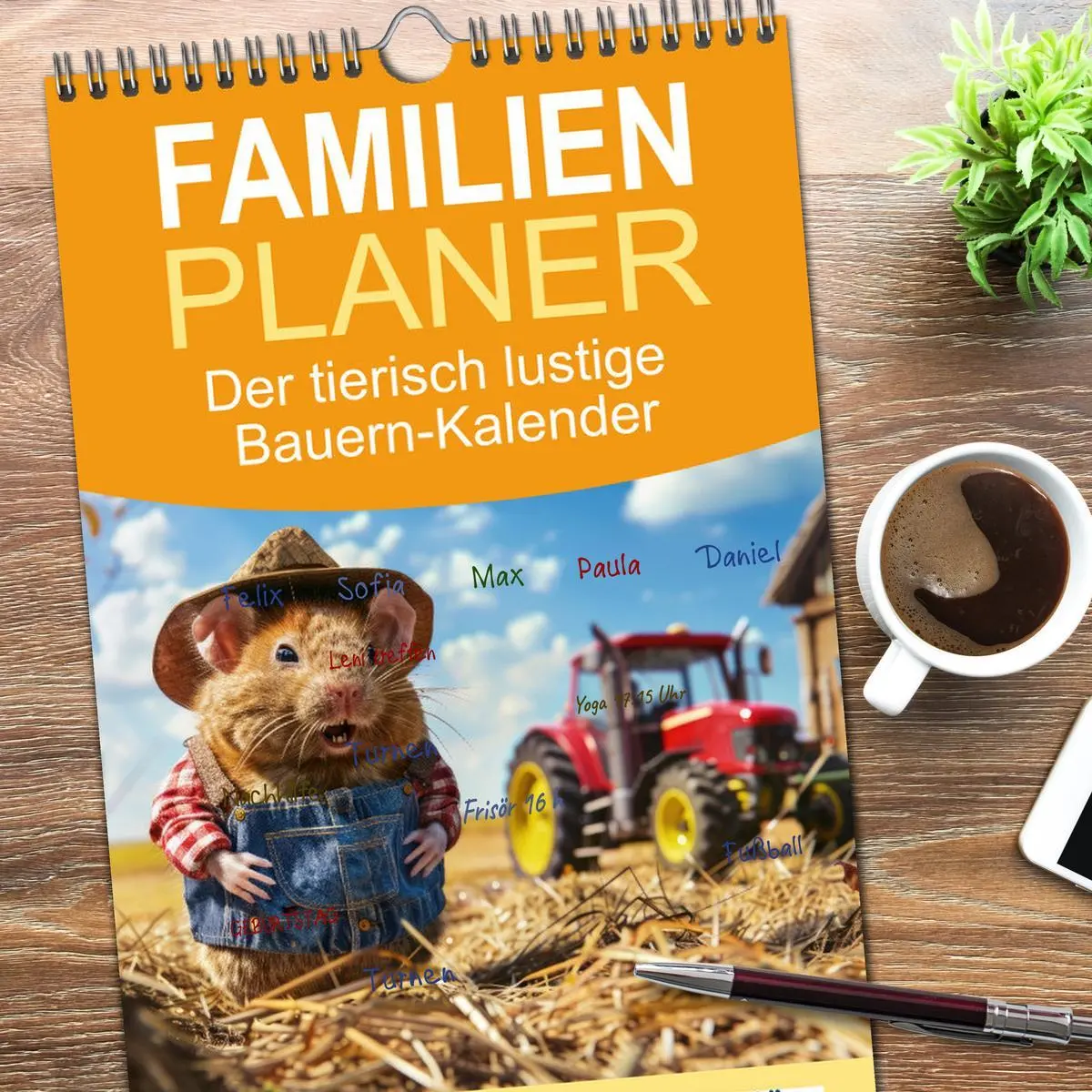 Bild: 9783516492040 | Familienplaner 2026 - Der tierisch lustige Bauern-Kalender mit 5...