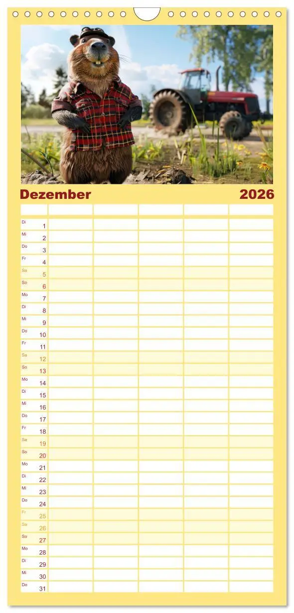 Bild: 9783516492040 | Familienplaner 2026 - Der tierisch lustige Bauern-Kalender mit 5...