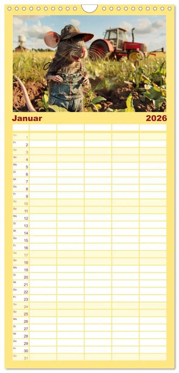 Bild: 9783516492040 | Familienplaner 2026 - Der tierisch lustige Bauern-Kalender mit 5...