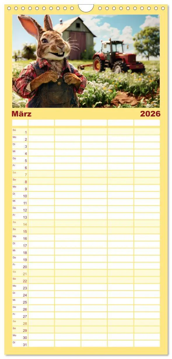 Bild: 9783516492040 | Familienplaner 2026 - Der tierisch lustige Bauern-Kalender mit 5...
