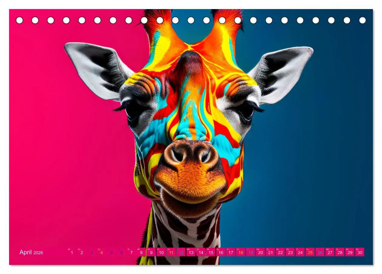 Bild: 9783457392140 | GIRAFFEN - Modern Art (Tischkalender 2026 DIN A5 quer), CALVENDO...