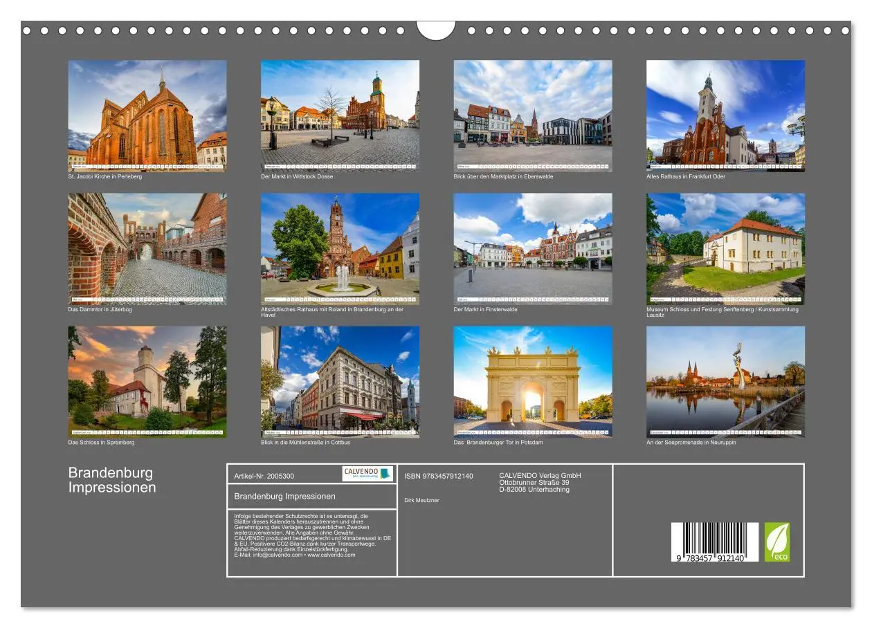 Bild: 9783457912140 | Brandenburg Impressionen (Wandkalender 2026 DIN A3 quer), CALVENDO...